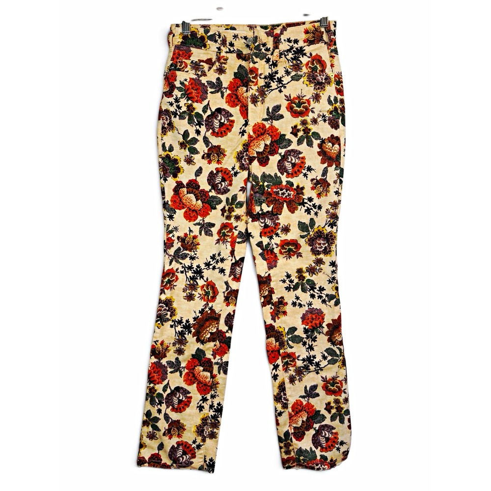 Anthropologie Pilcro High Rise Cigarette Jeans 26 Floral Botanical Stretch Boho